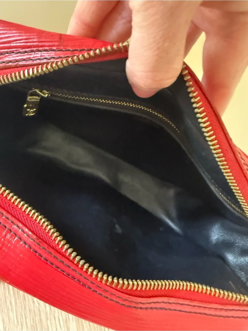 Louis Vuitton Red Epi Leather Crossbody with Matching Wallet **has call-outs**